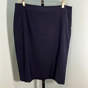 Doncaster Collection Navy 100% Worsted Wool Skirt
